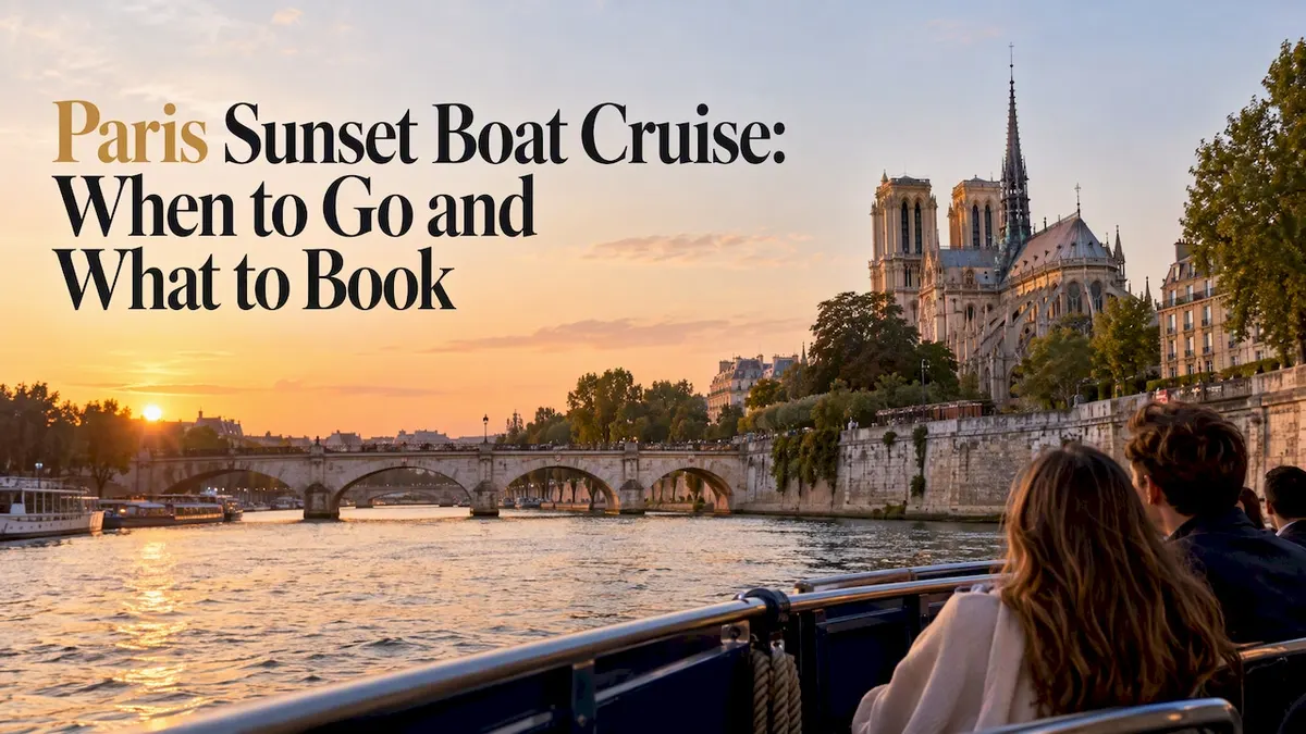 Paris riverfront viewed from a sunset cruise