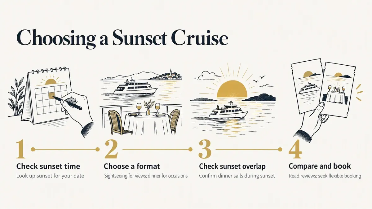 Our view: skip the perfect sunset, book the right hour — overview diagram